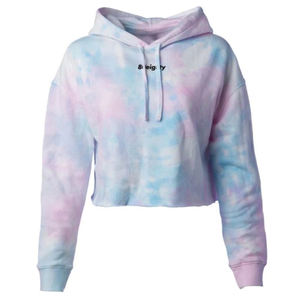 NWT 80Eighty Women's Cotton Candy Crop Hoodie